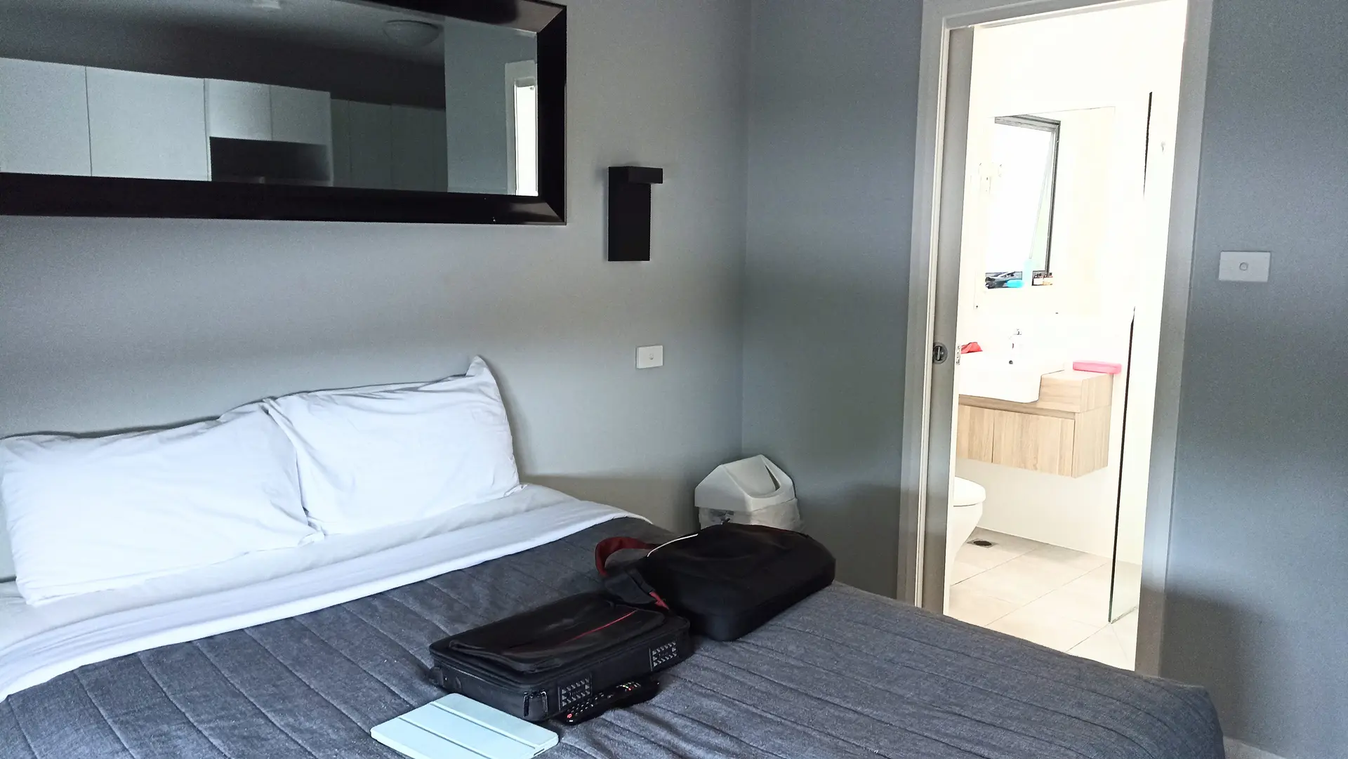 Bedroom and bathroom